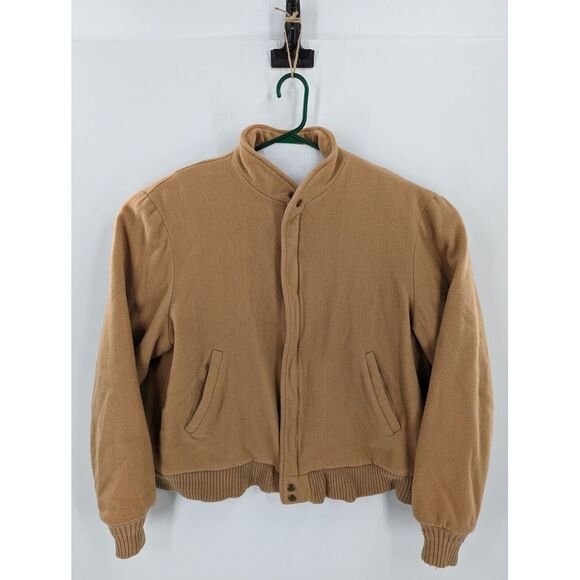 Woolrich Other - Woolrich Vintage USA Made Men's Wool Tan Bomber Jacket Coat, Flannel Lined, XL